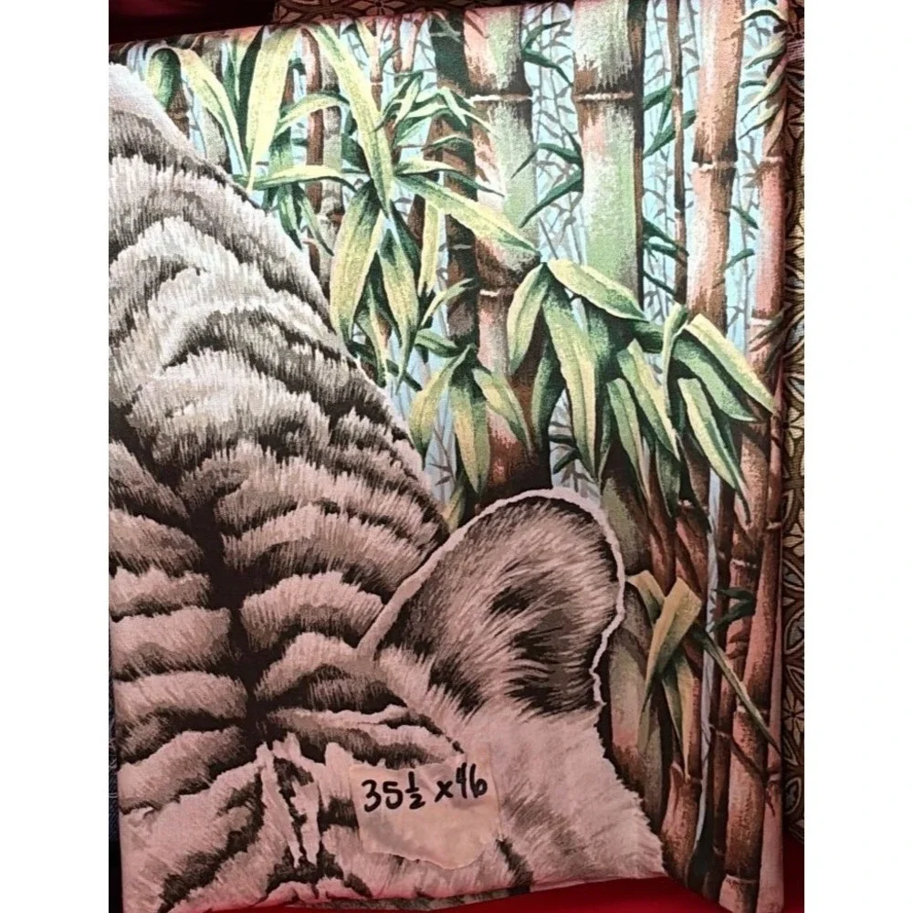 White Tiger Jungle Animal Quilt Fabric Panel 35.5